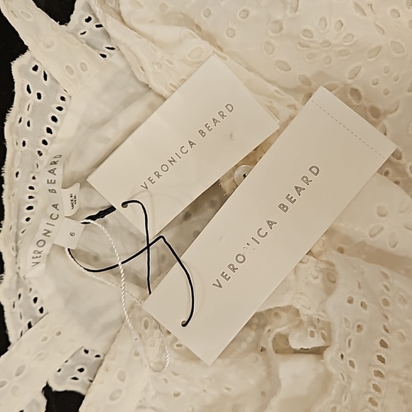 💕VERONICA BEARD💕 Aislin Broderie Anglaise Eyelet Cotton Maxi Dress White 6 NWT - Picture 15 of 16